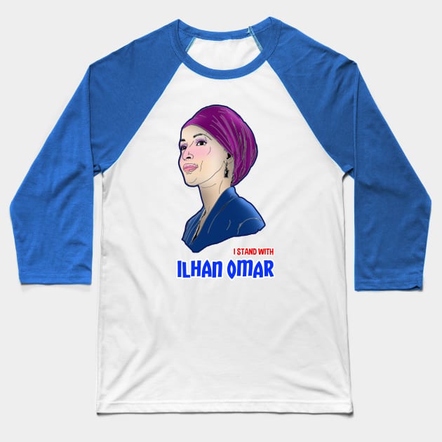 I Stand With Ilhan Omar Baseball T-Shirt by iQdesign